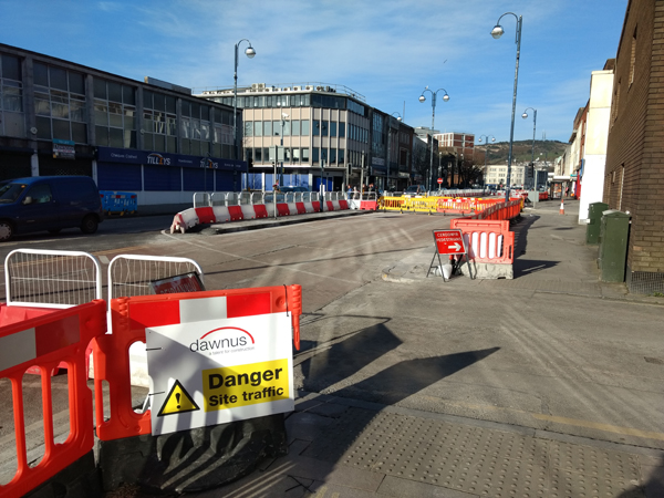 Road works, folly, Swansea